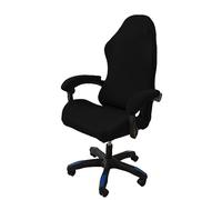 OQHAIR Ergonomique Housses de Chaise de Jeu Jacquard Extensible Housses de Chaise de Gaming Antidérapant Anti-poussière avec 2 Housses d'accoudoir avec Fermeture éclair -Noir