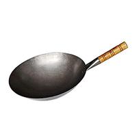 OQHAIR Wok, Wok en Fonte antiadhésive, Le Corps du Pot est épais et Durable, avec poignée en Bois antidérapante, cuisinière à gaz à Induction Universelle (Taille : 36/40/43 cm), 43 (43)