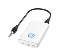 OQIMAX Adaptateur Audio Bluetooth 5.0, Récepteur Émetteur Bluetooth 2 en 1, AUX Adaptateur pour Casque, Faible Latence & Réduction du Bruit, HiFi Receiver pour Chaîne Stéréo, Voiture, TV, Blanc