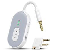 OQIMAX Adaptateur Bluetooth 5.3 pour Avion, APTX Émetteur Récepteur Bluetooth, Faible Latence, Double Connexion, 18H, HiFi Receiver Transmetteur, Adaptateur de Casque pour TV, Haut-Parleur