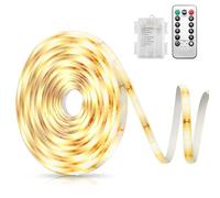 OQIMAX Bande LED Ruban LED 3M 90 LED, LED Chambre Lumineuse à LED avec Télécommande, 8 Modes, Étanche, Alimentée par Batterie, Auto-adhésive pour Cuisine, Salon, Bureau, Rétro-éclairage TV