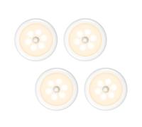 OQIMAX Lot de 4 Lampe Détecteur de Mouvement, Veilleuse LED avec Capteur de Crépuscule, Lampe Nuit, Lampe de Placard, Auto ON/Off, Éclairage d'armoire LED pour Couloir, Chambre, Escalier, Blanc Chaud