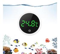 OQIMAX Thermomètre Aquarium Numérique, Mini Thermometre d'aquarium avec Affichage LED et Haute Précision, Réveil Tactile, Thermomètre d'eau sans Fil pour Aquarium, Marine, Eau Douce