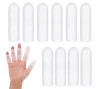 OQKAHIV 10x Doigtiers de Gel en Silicone, Protège doigt, doigts en gel, protection doigt main, doigt en silicone, pour Protection et Soutien des Doigts, Protège Doigt et Prévient les Blessures(Blanc)