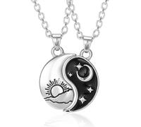 OQKAHIV 2 Pièces Collier d Amitie Collier Best Friends collier d'amitié pour toujours meilleurs amis pour filles cadeaux d'anniversaire pendentif cadeaux Soleil Lune pour Soeur Friend Cadeau