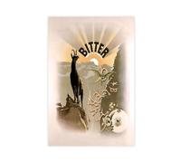 OQUAJK Diablett - Impression sur toile motif liqueur amère, décoration de chambre à coucher, bureau, chambre, cadeau, 50 x 75 cm