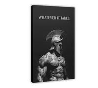 OQUAJK Poster de motivation spartiate sur toile pour chambre à coucher, bureau, chambre, cadeau 40 x 60 cm