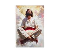 OQUAJK Poster Jésus en train de prier sur toile - Décoration murale pour salon, chambre à coucher - 20 x 30 cm