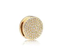 or 26 - 20cm - Bracelet de réflexion en Zircon, breloques Pandora S925, couleur argent, perles à Clip, bricol