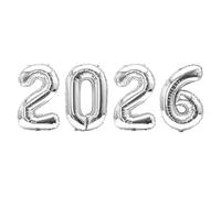 Or Argent Rose Noir Nombre 2026 Feuille Ballons Bonne Année 2026 Ballons 16/32in Multicolore Bonne Année Bannière Décorations De Fête