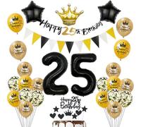 or Ballon 25 ans anniversaire Homme Femme Décoration gâteau or 25 ans anniversaire Femme Homme