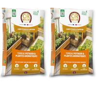 Or Brun Terreau Potager & Plantes Aromatiques - 6L - Croissance Rapide - Utilisable en Agriculture Biologique OBRTARO6U (Lot de 2)
