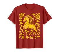 Or Chinois Chanceux Zodiaque Lunaire Nouvel an 2026 Chine Art T-Shirt