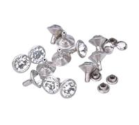 Or Couleur Strass Rivets Métal Laiton Goujons Punk Goujons Décoratifs Pour Cuir Vêtements Chaussures 100pcs-Argent