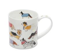 OR-DASD-CG Tasse en porcelaine anglaise Motif chiens pointus de Corgi Staffordshire 0,35 l