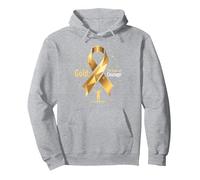 Or de Septembre : Courage de Sensibilisation au Cancer chez l'enfant Sweat à Capuche, Unisexe pour Adultes, Gris Chiné, M