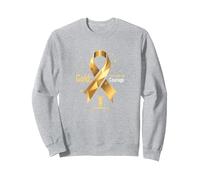 Or de Septembre : Courage de Sensibilisation au Cancer chez l'enfant Sweatshirt, Unisexe pour Adultes, Gris Chiné, XXL