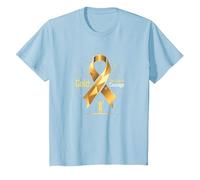 Or de Septembre : Courage de Sensibilisation au Cancer chez l'enfant T-Shirt, Enfant, Bleu Céleste, 4 Ans