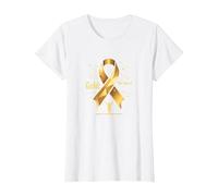 Or de Septembre : Courage de Sensibilisation au Cancer chez l'enfant T-Shirt, Femme, Blanc, M