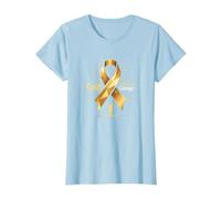 Or de Septembre : Courage de Sensibilisation au Cancer chez l'enfant T-Shirt, Femme, Bleu Céleste, XXL