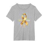 Or de Septembre : Courage de Sensibilisation au Cancer chez l'enfant T-Shirt, Femme Grandes Tailles, Gris Chiné, 4X