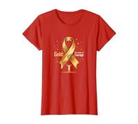 Or de Septembre : Courage de Sensibilisation au Cancer chez l'enfant T-Shirt, Femme, Rouge, XL