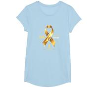 Or de Septembre : Courage de Sensibilisation au Cancer chez l'enfant T-Shirt, Fille, Bleu Céleste, L
