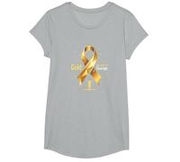 Or de Septembre : Courage de Sensibilisation au Cancer chez l'enfant T-Shirt, Fille, Gris Chiné, M