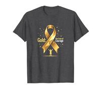 Or de Septembre : Courage de Sensibilisation au Cancer chez l'enfant T-Shirt, Homme, Chiné Foncé, L