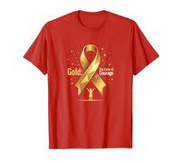Or de Septembre : Courage de Sensibilisation au Cancer chez l'enfant T-Shirt, Homme, Rouge, M