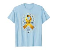 Or de Septembre : Sensibilisation aux Guerriers du Cancer Infantile T-Shirt, Homme, Bleu Céleste, L