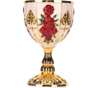 Or froid 4 pouces de haut en alliage de zinc rétro gaufré motif floral élégant trophée de maquereau pour la fête -barre de banquet rouge sur et blanc
