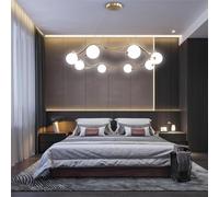 Or G9 Spoutnik Boule de Verre Bulle Suspension Table à Manger Île 8 Lumières Convient pour Salon Chambre Cuisine Îlot Placard Chambre Éclairage Créatif