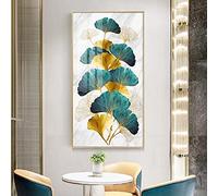 Or Ginkgo Feuille Peinture Abstraite Toile Impression Nordique Affiche Mur Art pour Salon Moderne Image Entrée Décor À La Maison 70x140 cm Sans Cadre