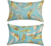 Or Housse Coussin Exterieur Impermeable Protege Oreiller 40x80cm Coussin de Canapé Velours Plume Coussins lit Taie Oreiller Decoratif Rectangulaire Housse Assise Salon de Jardin Decoration u-15785