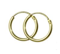 NKlaus PAIRES DE CRÉOLES HOMMES OR VRAI 333 Boucles d'oreilles Boucles d'oreilles 13 mm 3752