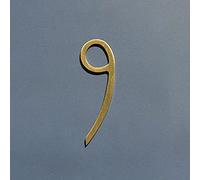 Or Laiton Plaque Maison Nombres Décoratifs Mur Porte Chiffres Dortoir Appartement Hôtel Domicile Boîte Aux Lettres Signe Métal Brossé Creative Numérique, Installation avec Verre Colle (7cm,9)