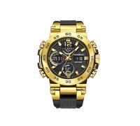 (Or) LIGE Nouvelles montres pour hommes 50M étanche horloge alarme reloj hombre LCD double affichage