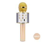 Or Microphone sans fil pour téléphone portable, haut-parleur compatible Bluetooth, 800mah, lecteur Ktv