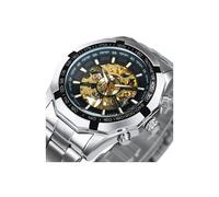 (or noir) Hot Winner Marque de luxe Sport de luxe Hommes Automatique Squelette Mécanique Montre Militaire