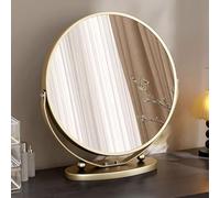Or/Noir Miroir de Maquillage avec lumière Miroir de Maquillage Rond à LED avec Commande Tactile Pivotant for coiffeuses, Chambres à Coucher(Gold,40cm/16in)