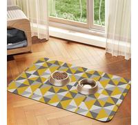 Or Noir NB,Tapis d'alimentation imperméable pour Animaux de Compagnie, Sets de Table pour Chats et Chiens pour la Nourriture et l'eau, Tapis de Nourriture en Cuir PU,40x60cm