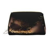 Or Noir Sable Fermeture À Glissière En Cuir Portable Étanche Cosmétique Sac Pour La Maison Voyage Pour Organiser Articles De Toilette Divers, Blanc, Taille Unique, white-417, One size