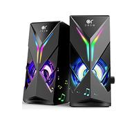 OR O R O W OROW Haut Parleur PC,10W RGB Enceinte PC, 2.0 Gaming Haut-parleurs d'Ordinateur avec LED Lumière, pour Smartphone/Tablette/Laptop(S201)