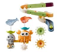 OR OR TU Jouet Bain Bébé, Jeu Bain Bebe avec Ventouses, Jeux à Glissière Jeux d'eau Rotatifs Watermill, Jouet de Douche et de Natation pour Bébé Enfant