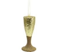 Or pâle Verre à Champagne Suspension Décoration Nouvel An 15cm 3pcs