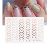 Or Rose Bande de Rayure Ongles Design Rayures Lignes Géométrie 3D Curseur pour Ongles Gel Vernis Aut STZ-GS104 Rose Gold -UO7638