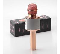 or rose Microphone karaoké sans fil, 4 en 1, Bluetooth, pour enfants, avec lumières Led, haut-parleur, fonction d'enregistrement