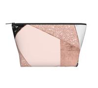 Or Rose Paillettes Noir Blanc Marbre Géométrique, Trousse de Toilette Trousse de Maquillage Sac à cosmétiques Trousse de Toilette de Voyage Portable