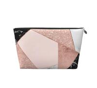 Or Rose Paillettes Noir Blanc Marbre Géométrique, Trousse de Toilette Trousse de Maquillage Sac à cosmétiques Trousse de Toilette de Voyage Portable